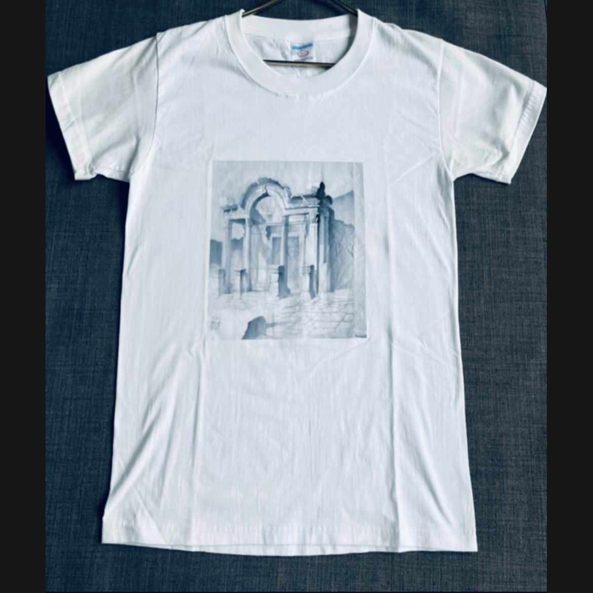 轻奢艺术订制黑白建筑白色T恤