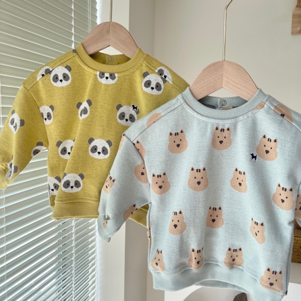 韩单 小狗狗 24秋冬款 满印熊猫狗狗 休闲卫衣 BD-06