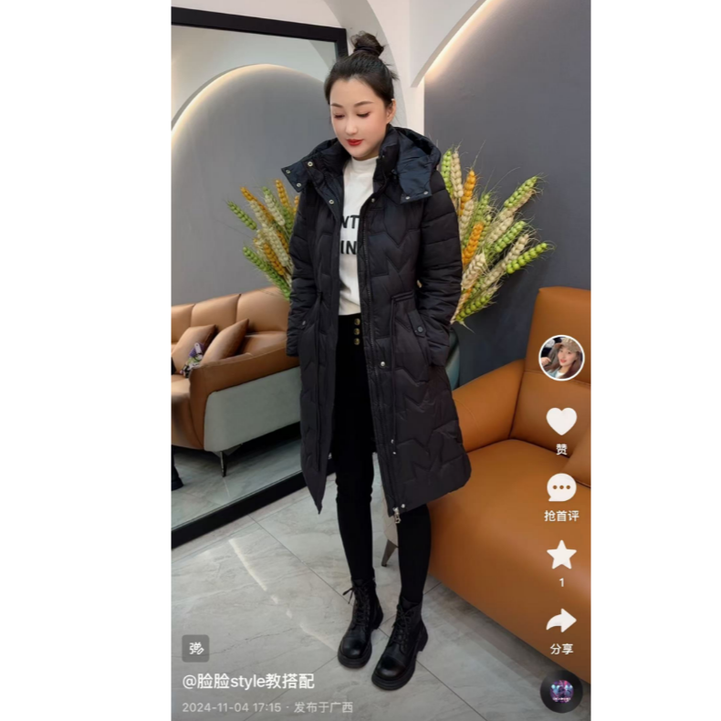  8819#小蛮腰棉服连帽冬季时尚休闲百搭百搭保暖收腰潮流女士