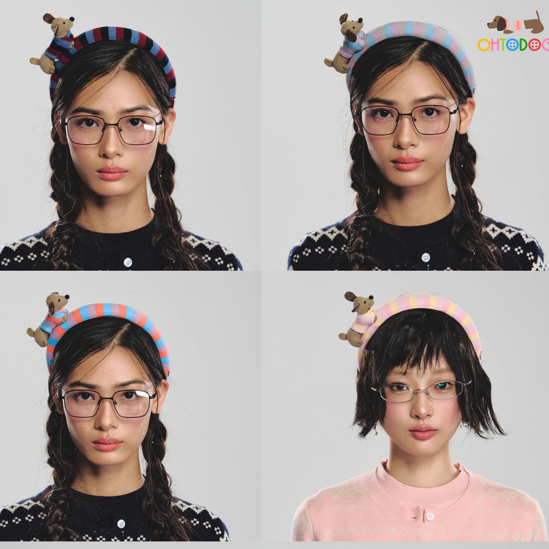 OHTODOG 六色腊肠小狗发箍可爱卡通动物头饰原创设计头箍百搭发卡