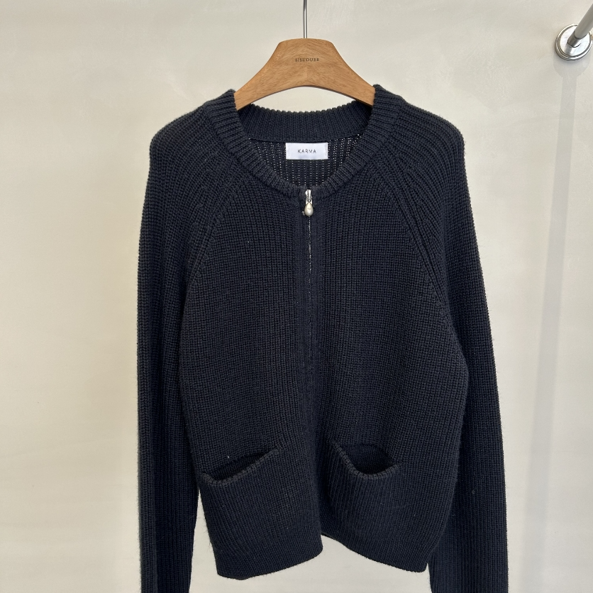 KEKE【英伦清晨】羊毛拉链开衫长袖针织衫时尚百搭款上衣外套