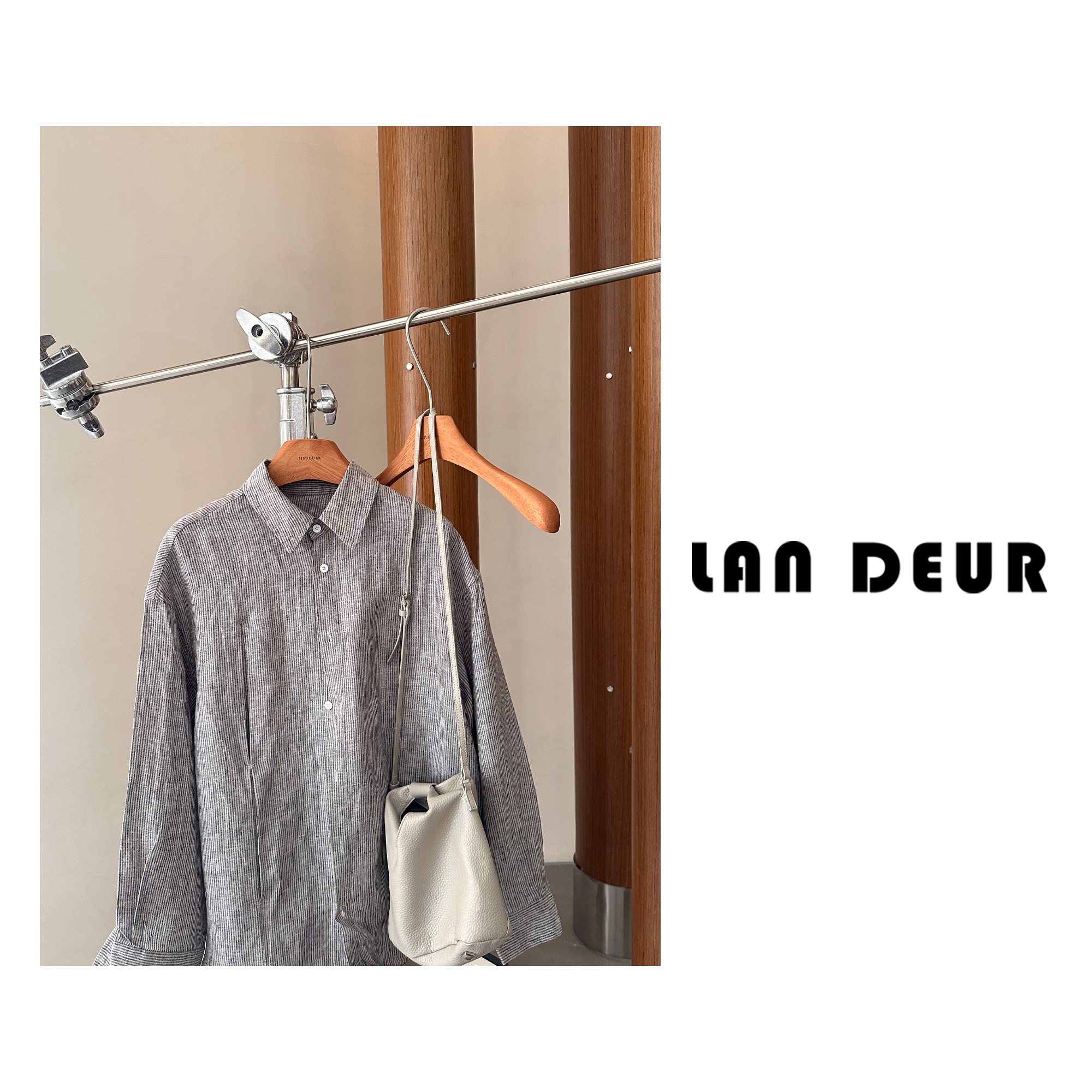 JIUJIU【纪渔】韩版宽松简约高级感长袖100亚麻衬衫0328-20031