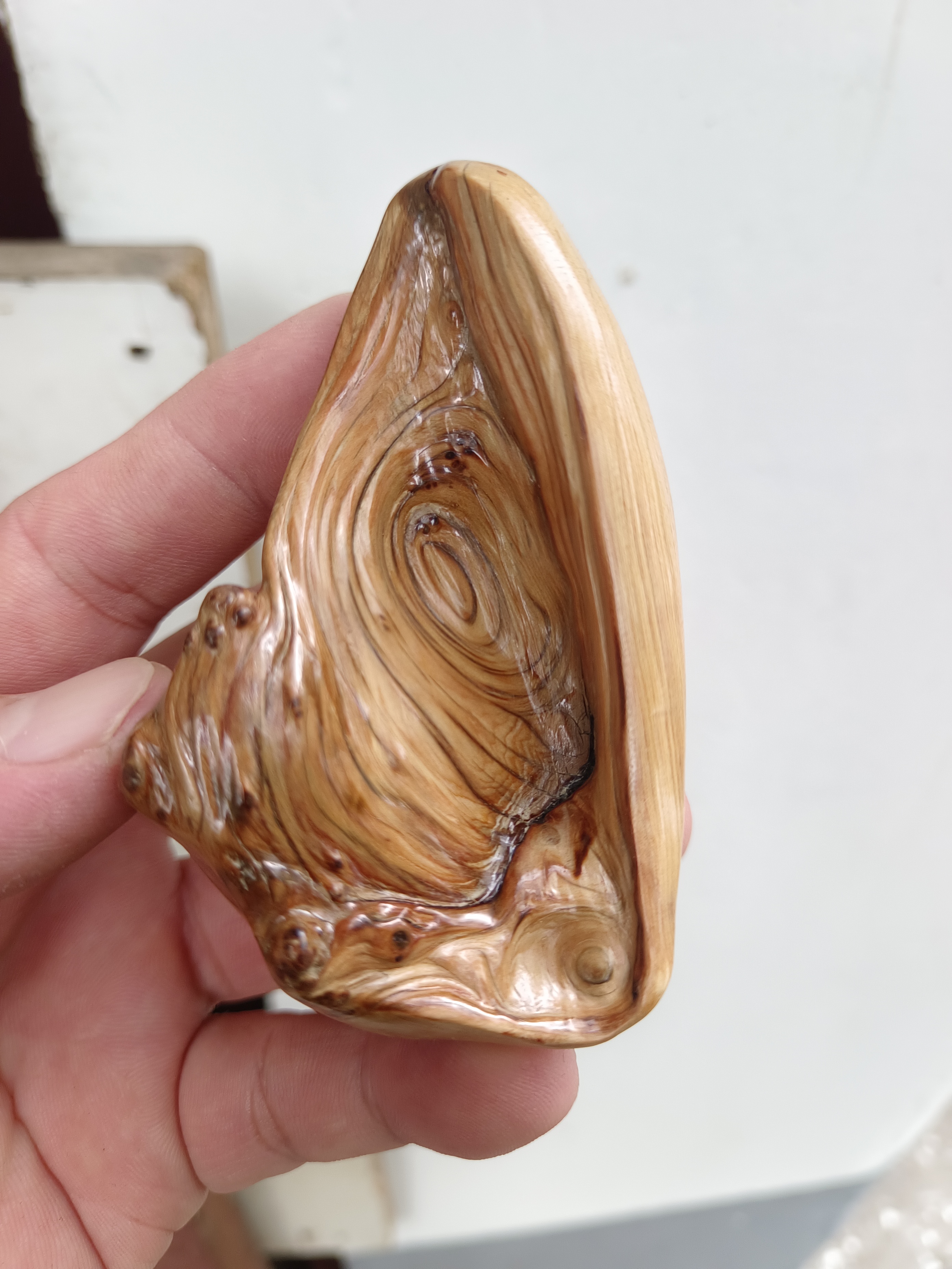 太行悬崖柏木云纹陈化瘤根雕