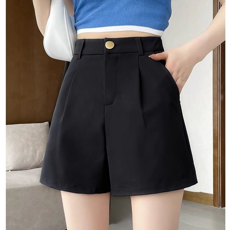 西装短裤女夏季外穿2025新款高腰显瘦A字宽松小个子四分阔腿裤子1