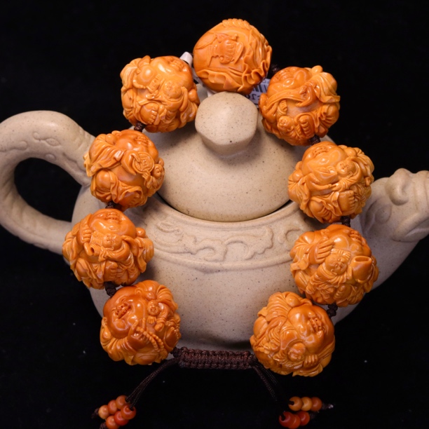 【弥勒】2.4*2.15卓长江老师橄榄核雕刻精品文玩手把件手串立体感