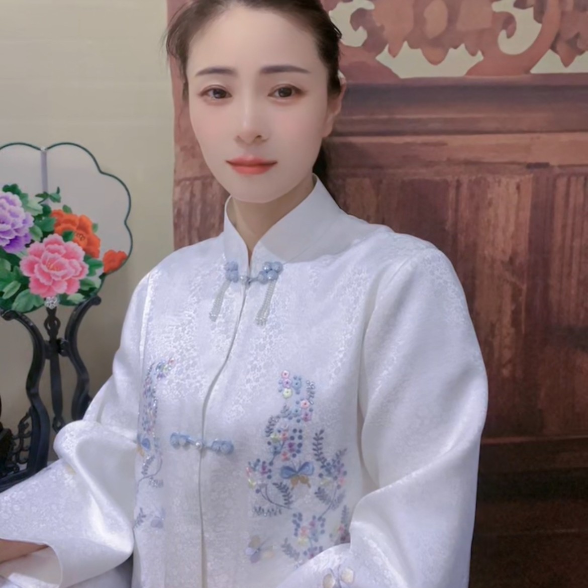 <学伊坊>苏绣纯手工刺绣桑蚕丝新中式春季女款春夏秋冬气质女装