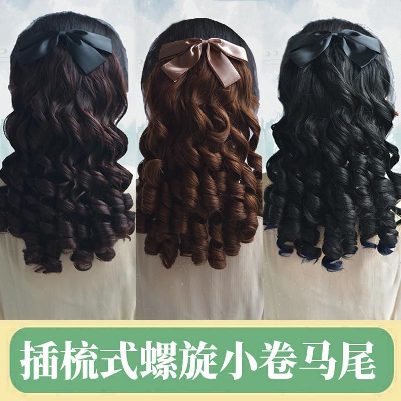 罗马卷假发公主卷马尾宫廷蝴蝶结假发油条卷旗袍民国气质女神复古