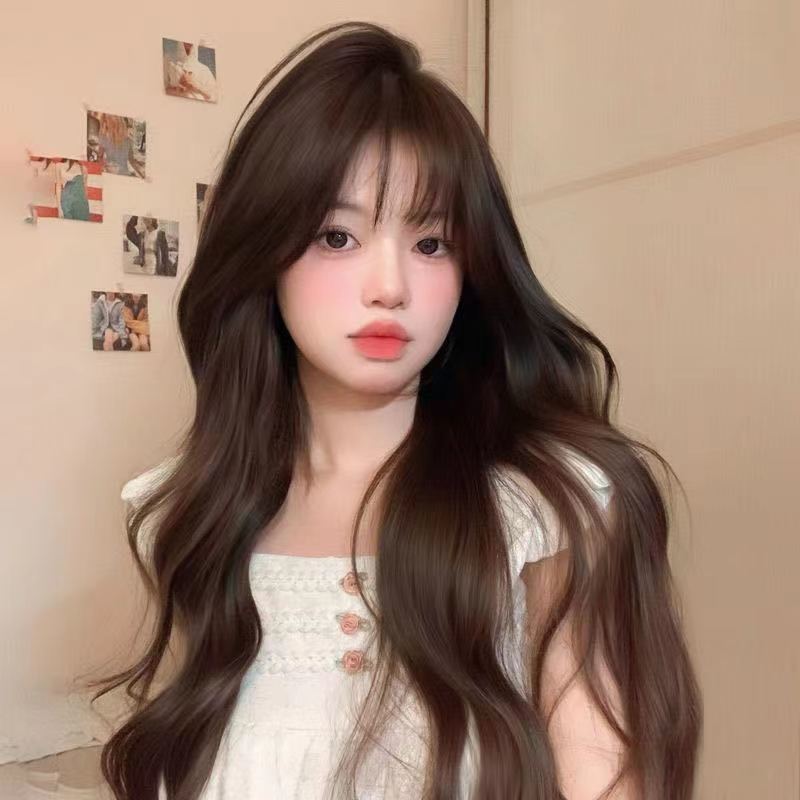 长卷发浪看不出来超自然s型发缝假毛女长发日常全头套式舒适轻薄