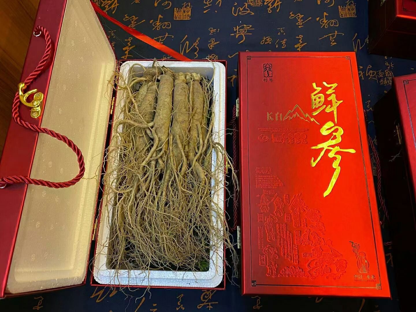 新鲜带土礼盒装东北长白山人参特产适合煲汤泡酒