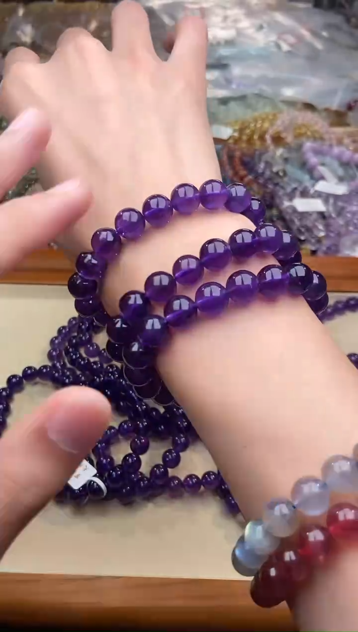 【闪购商品】水晶手串未镶嵌13.73乌拉圭紫水晶手串发其一