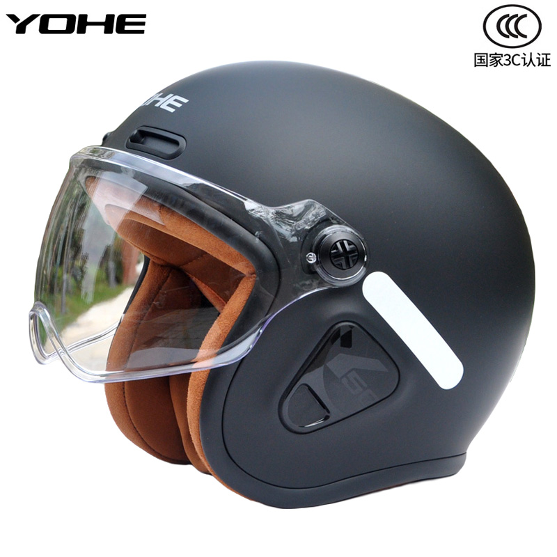 YOHE/永恒头盔电动摩托车半盔秋冬季安全帽男女中小码骑行3C认证