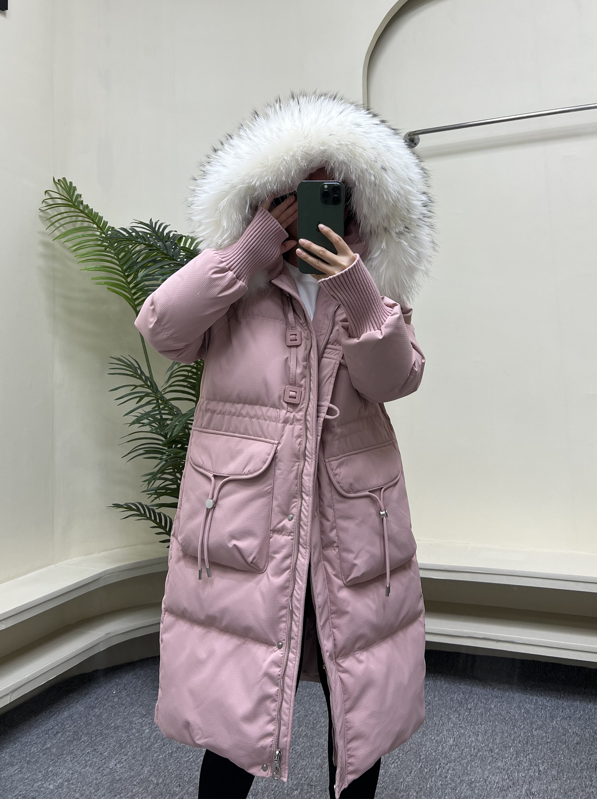 2025冬新款【升级版】白鹅绒加厚百搭羽绒服女大毛领中长款过膝韩版