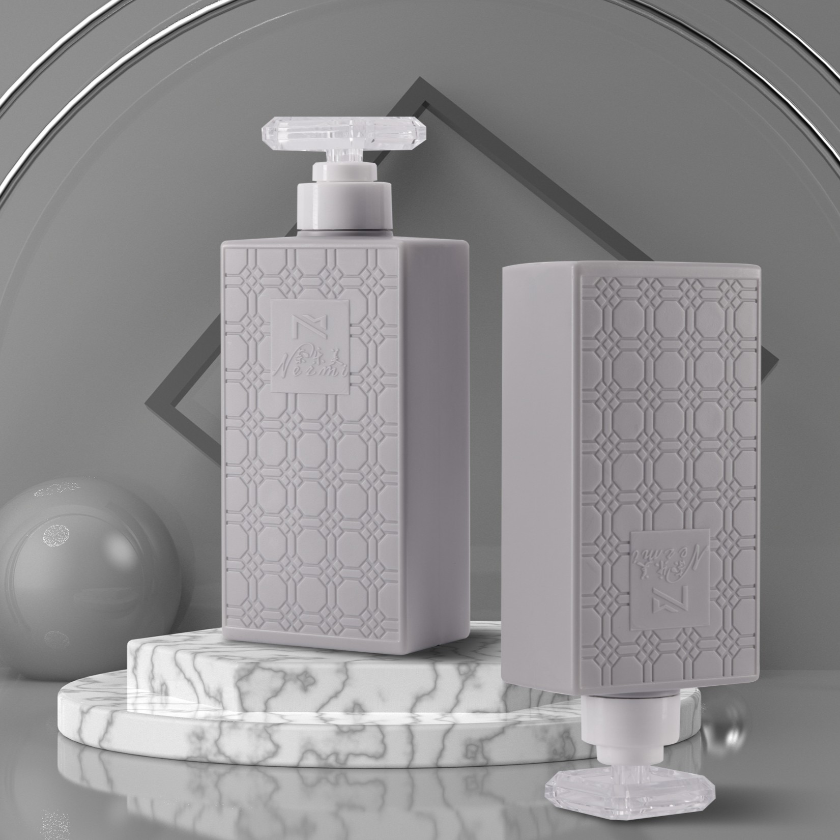 奈乐美银色山泉香氛沐浴露身体乳（灰色）（包装拆开无法退换）