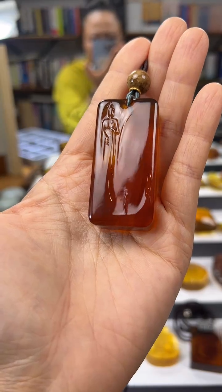 【闪购商品】琥珀颈饰未镶嵌无相佛吊坠