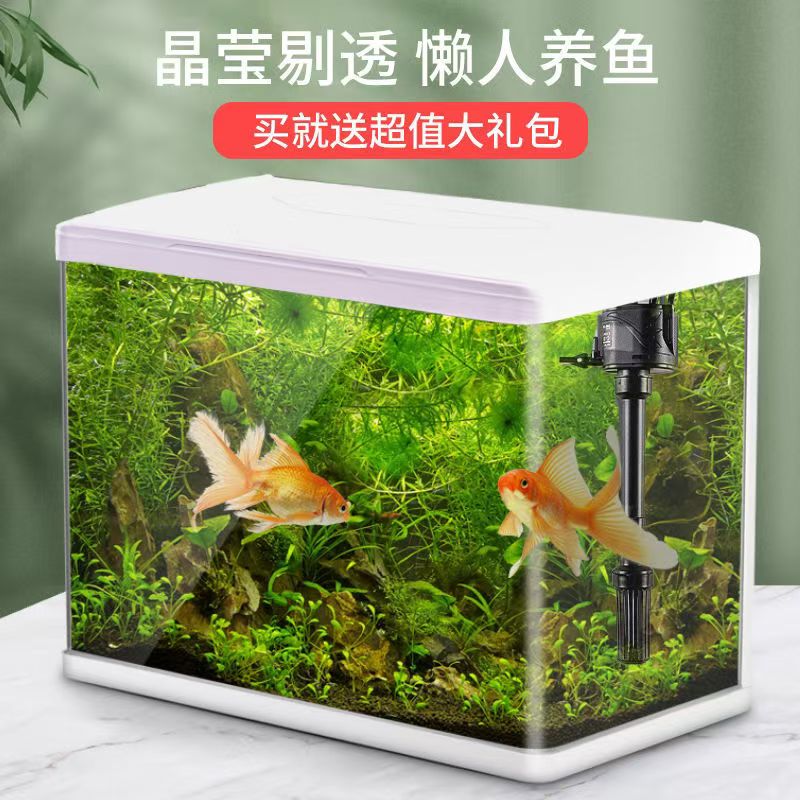【长60宽33高51】家庭免换水高清玻璃鱼缸自循环生态缸桌面金鱼缸