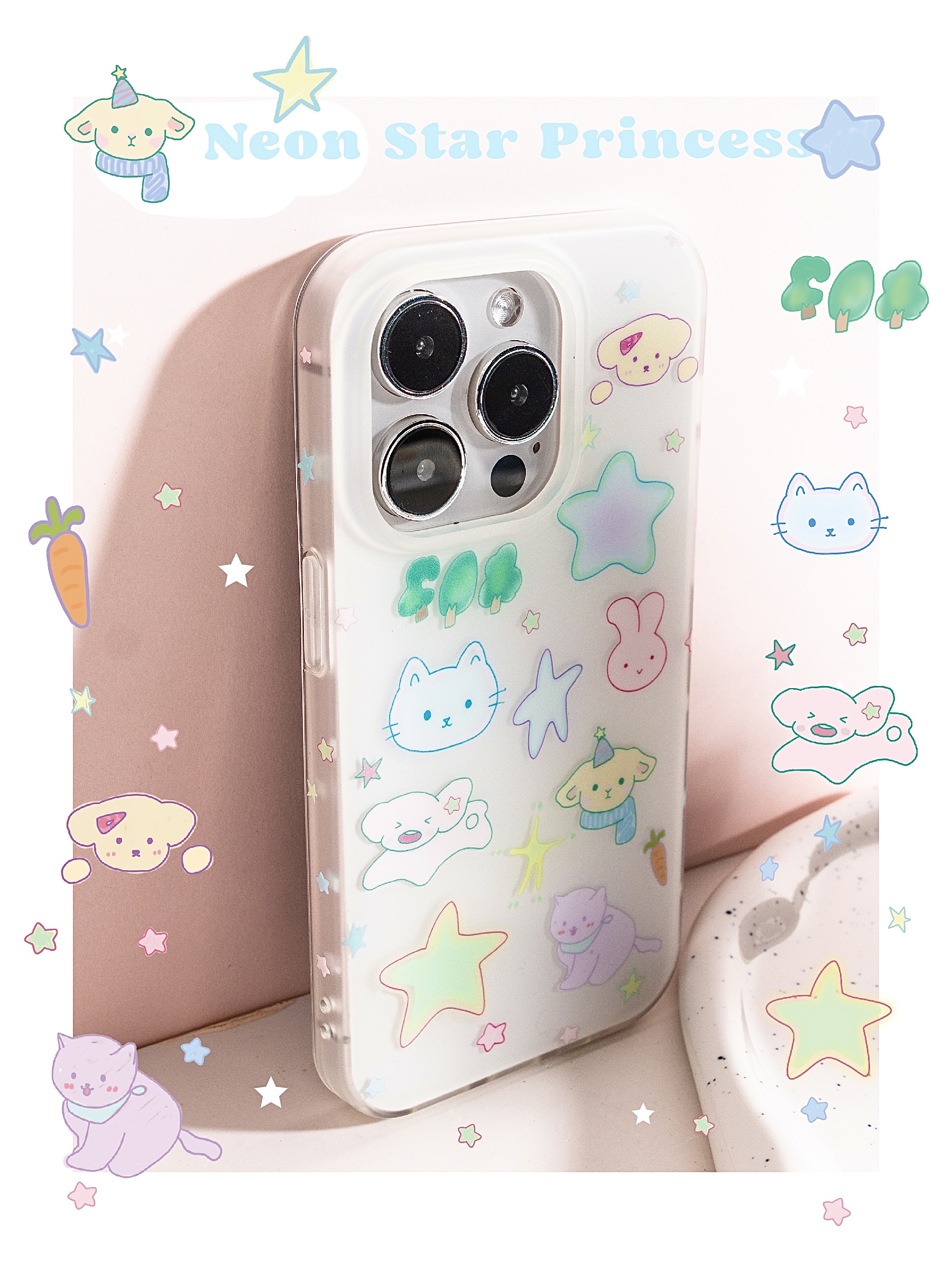 BLUELIFE 双层霓虹公主狗狗适用iphone14promax苹果13promax/手机