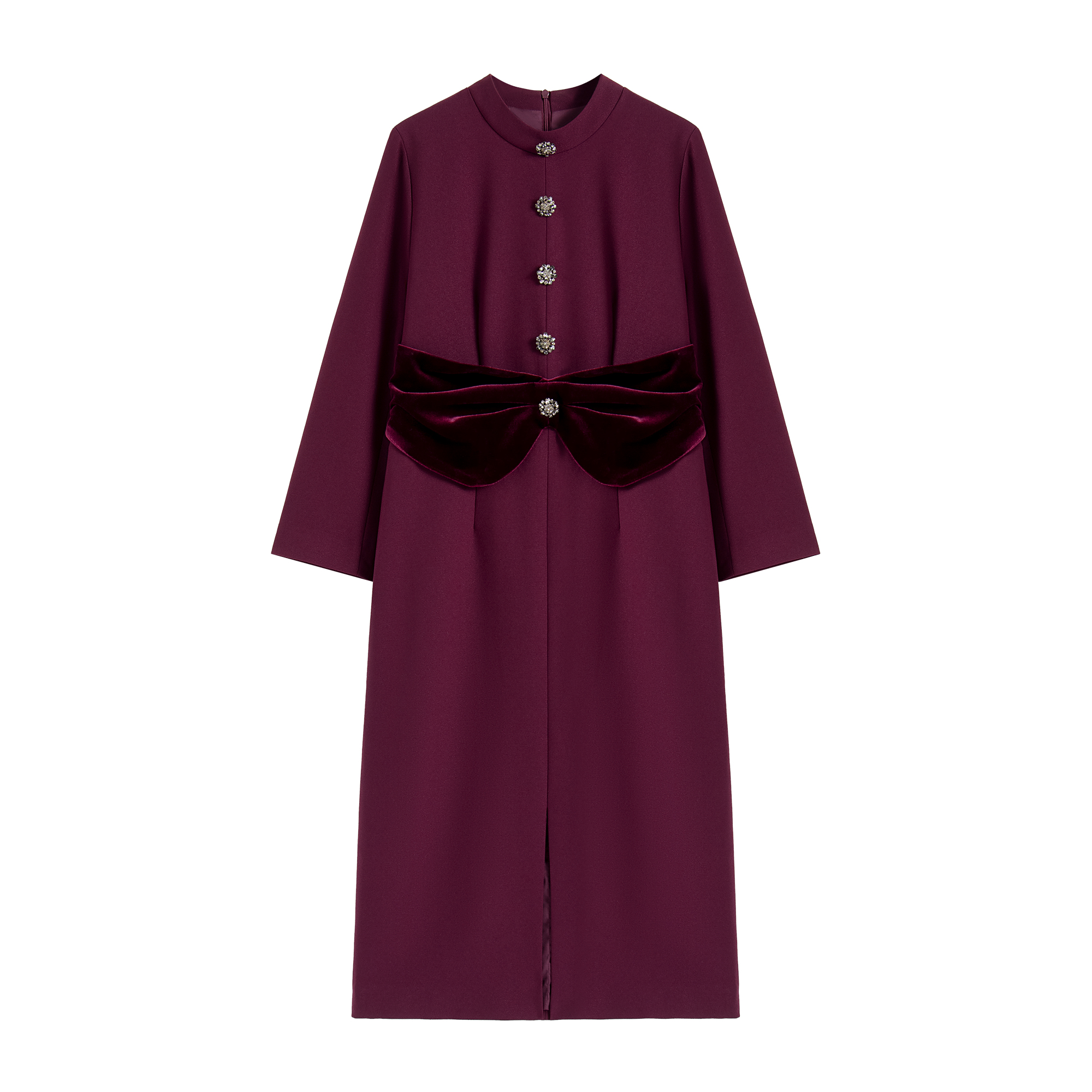 【南油虹姐】秋冬新款气质优雅轻奢时尚复古长款连衣裙