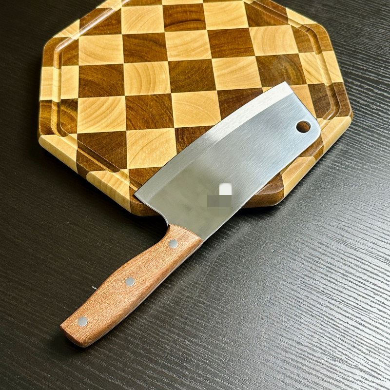 家用女士轻巧木柄切肉切片厨师厨房用剁肉馅多功能户外锋利小菜刀