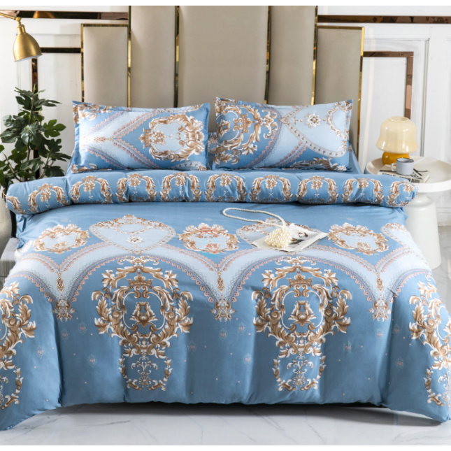 30天试睡！！轻奢蓝调简约印花亲肤四件套