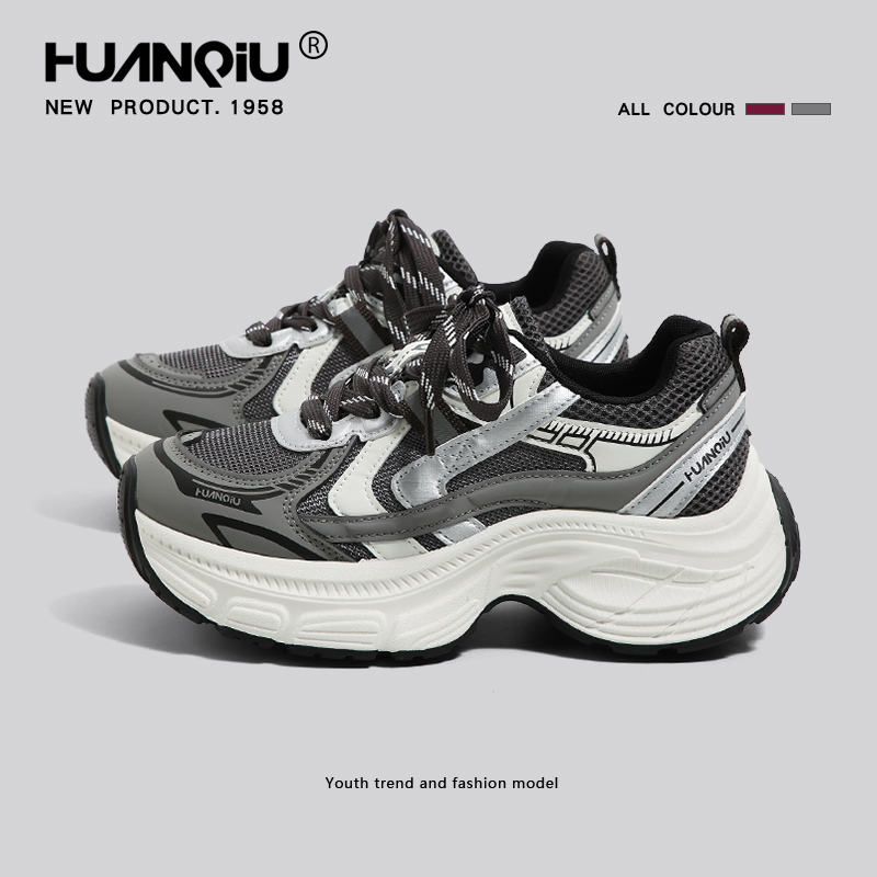 环球炸街厚底老爹鞋子女2025秋季新款显脚小松糕增高运动休闲鞋潮