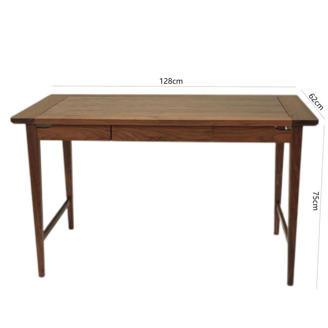 现代北美黑胡桃木书桌带抽屉全实木功夫茶桌家用电脑桌办公长方桌