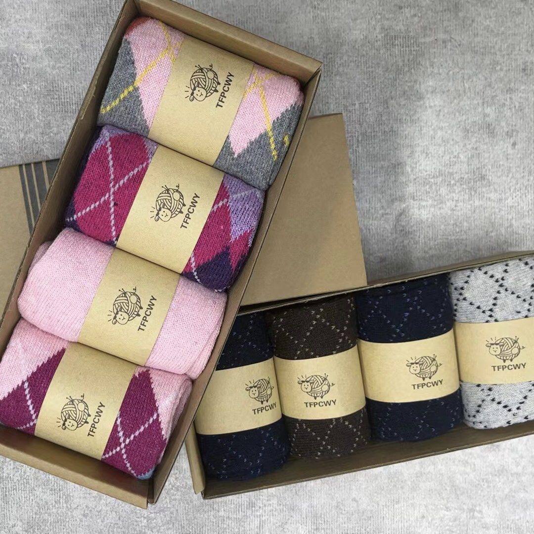 袜子男士中筒袜秋冬季加绒加厚袜子保暖毛袜冬天款加厚棉袜超厚女