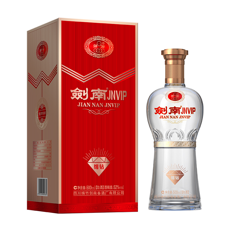 剑南春酒厂出品 剑南JNVIP 绵钻 白酒52度500ml
