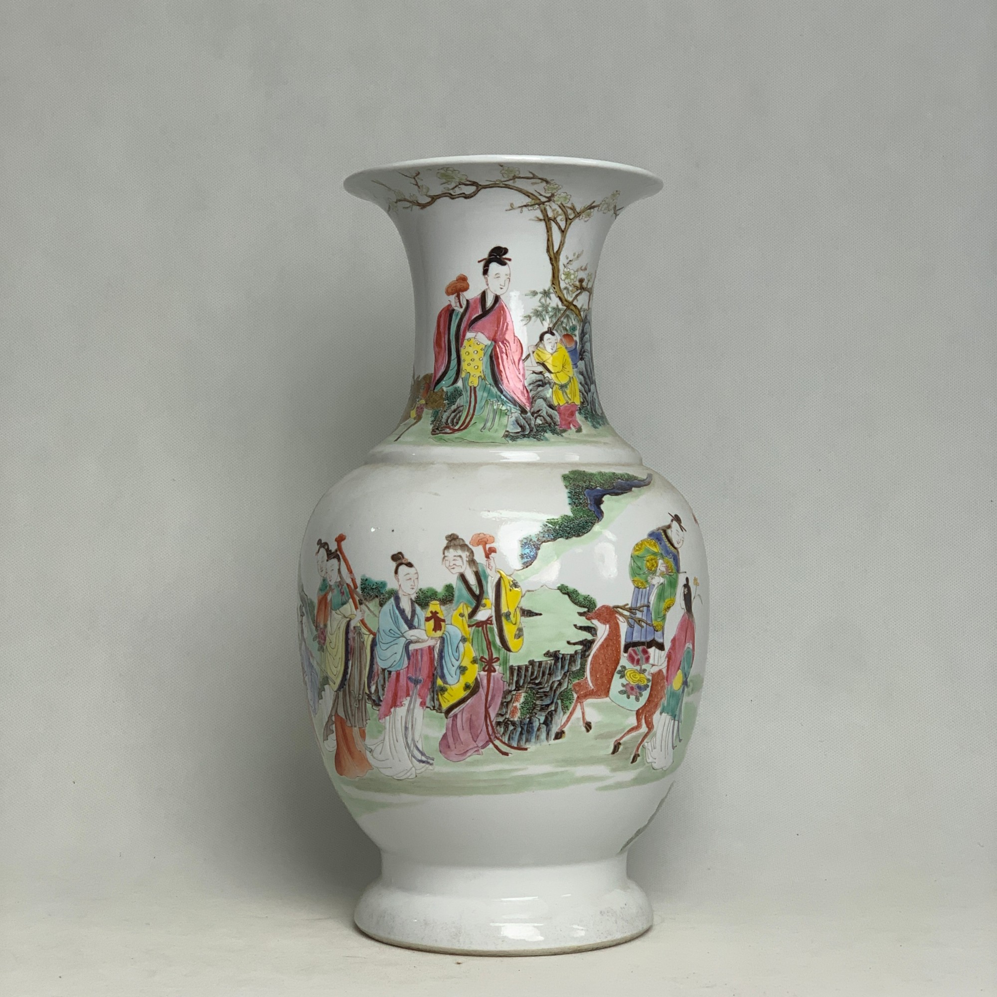 清雍正・粉彩西王母祝寿图大尊【古董】X20240923271