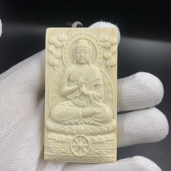 C9396天然猛犸牙雕刻牌 支持鉴定 假一罚四