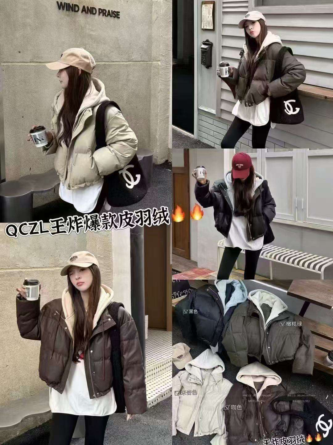 2024冬季女短款连帽加厚韩版宽松面包服设计感刺绣百搭外套