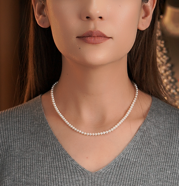 4-4.5mm淡水珍珠项链 小圆珠项链 简约时尚