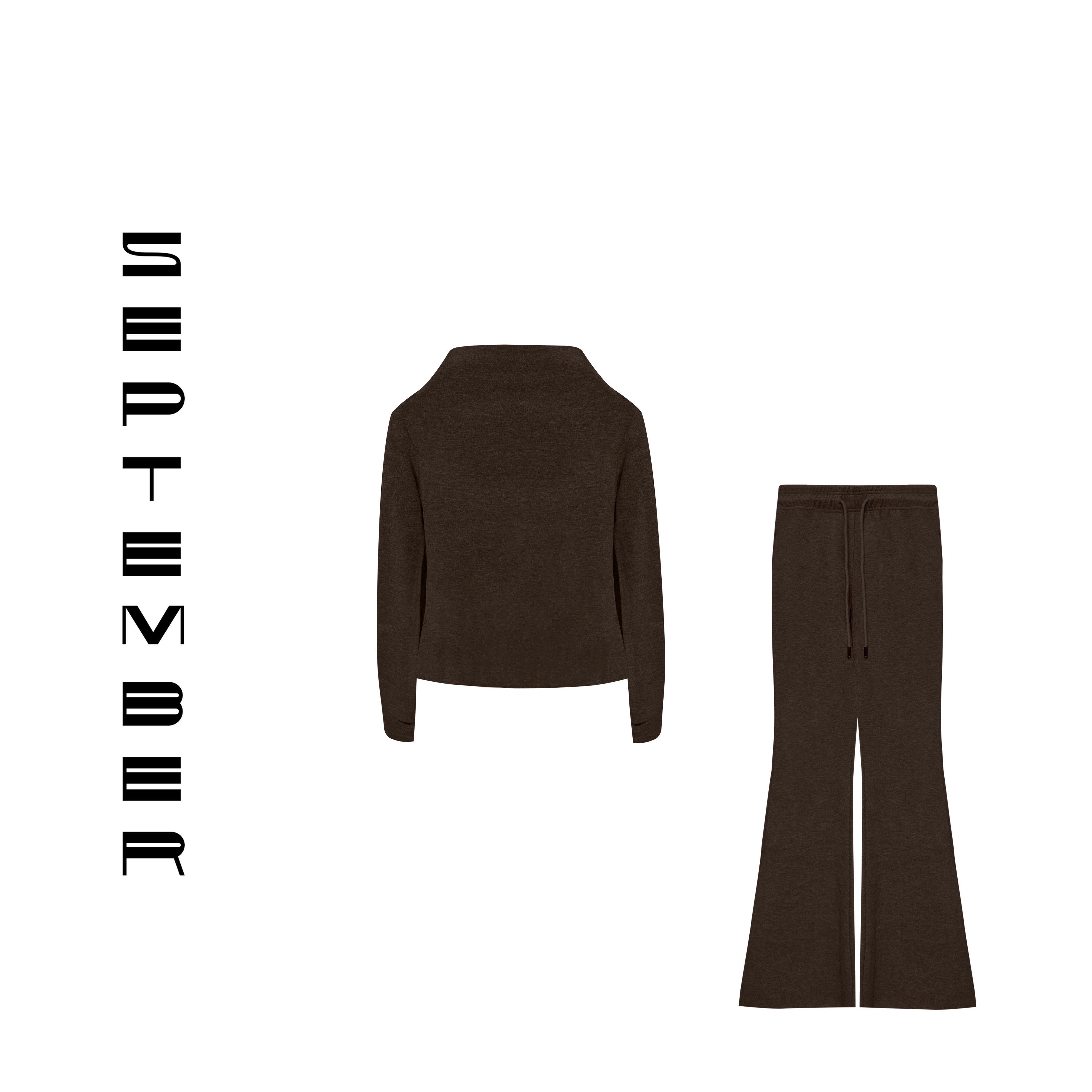 秋冬新款断码捡漏.【小立领】加绒喇叭裤套装 3781