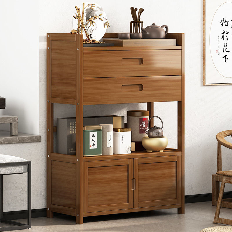 [小扬哥推荐]客厅餐边柜厨房实木微波炉置物架茶水柜碗柜多层客厅
