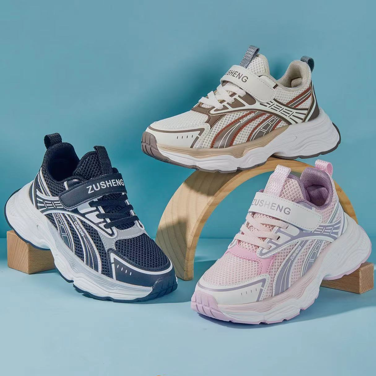 2025跑步鞋老爹鞋时尚网面轻便男男童冬季网面运动鞋透气童鞋