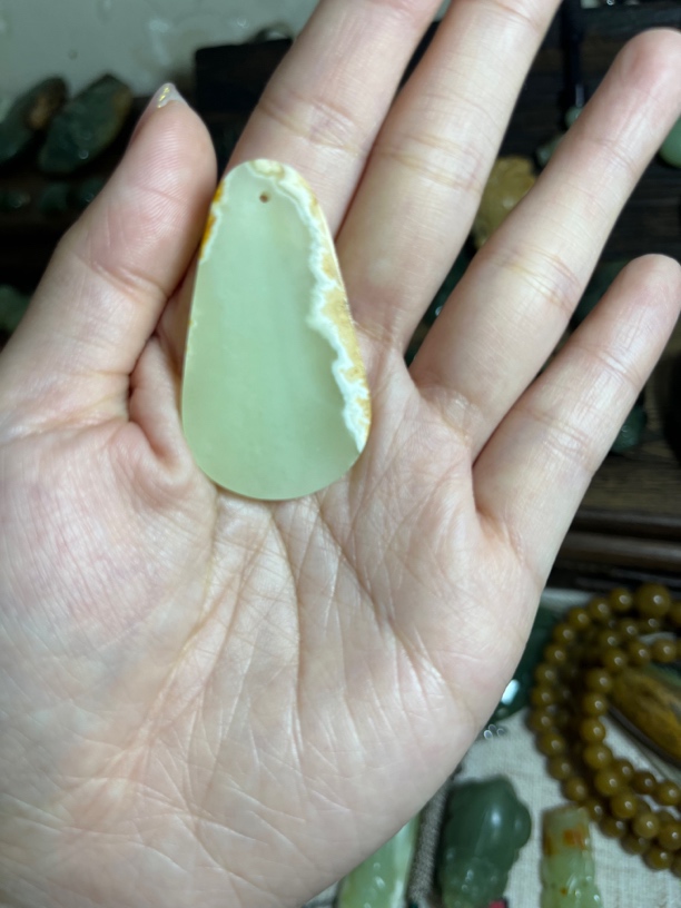 黄白河磨玉精品平安牌