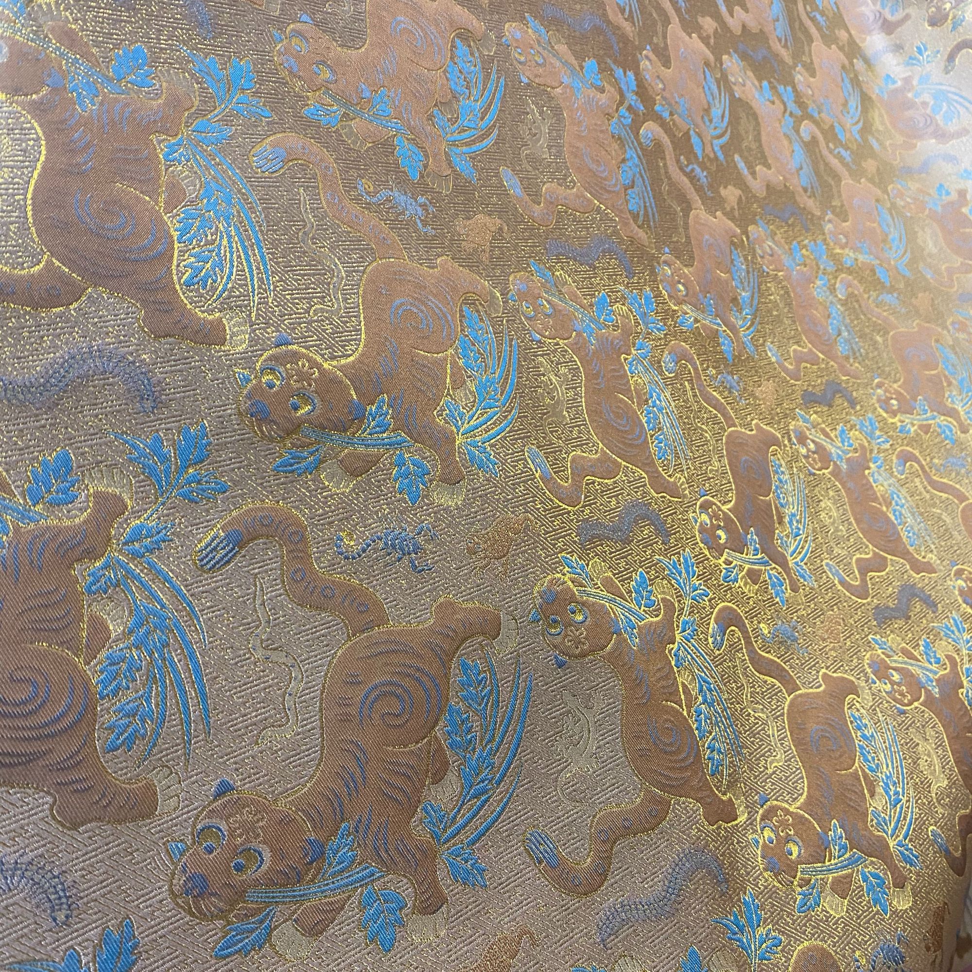 钱小萍宋锦（虎镇五毒）140幅宽桑蚕丝面料【一经开裁概不退换】布料