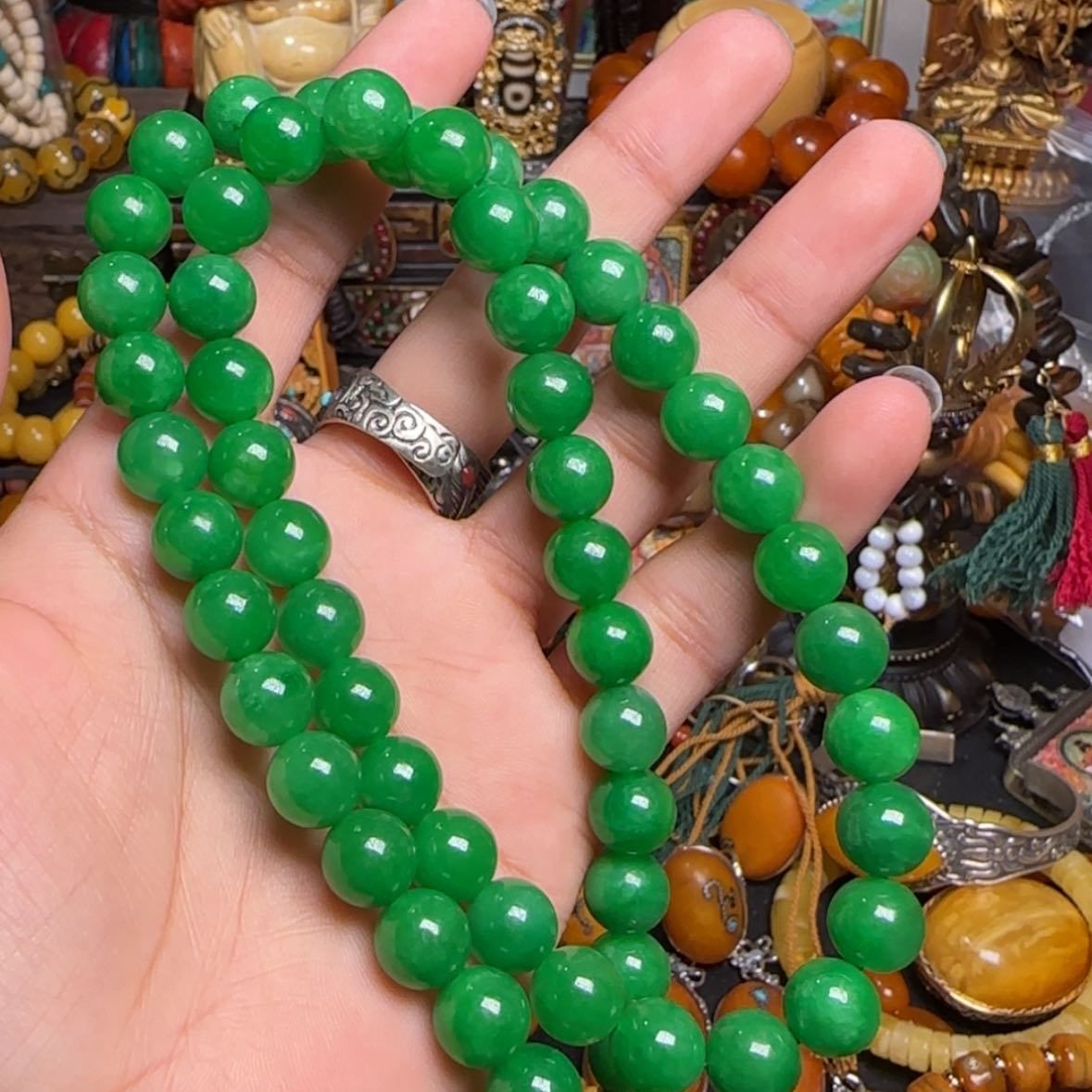 【闪购商品】翡翠手链未镶嵌敏**卍