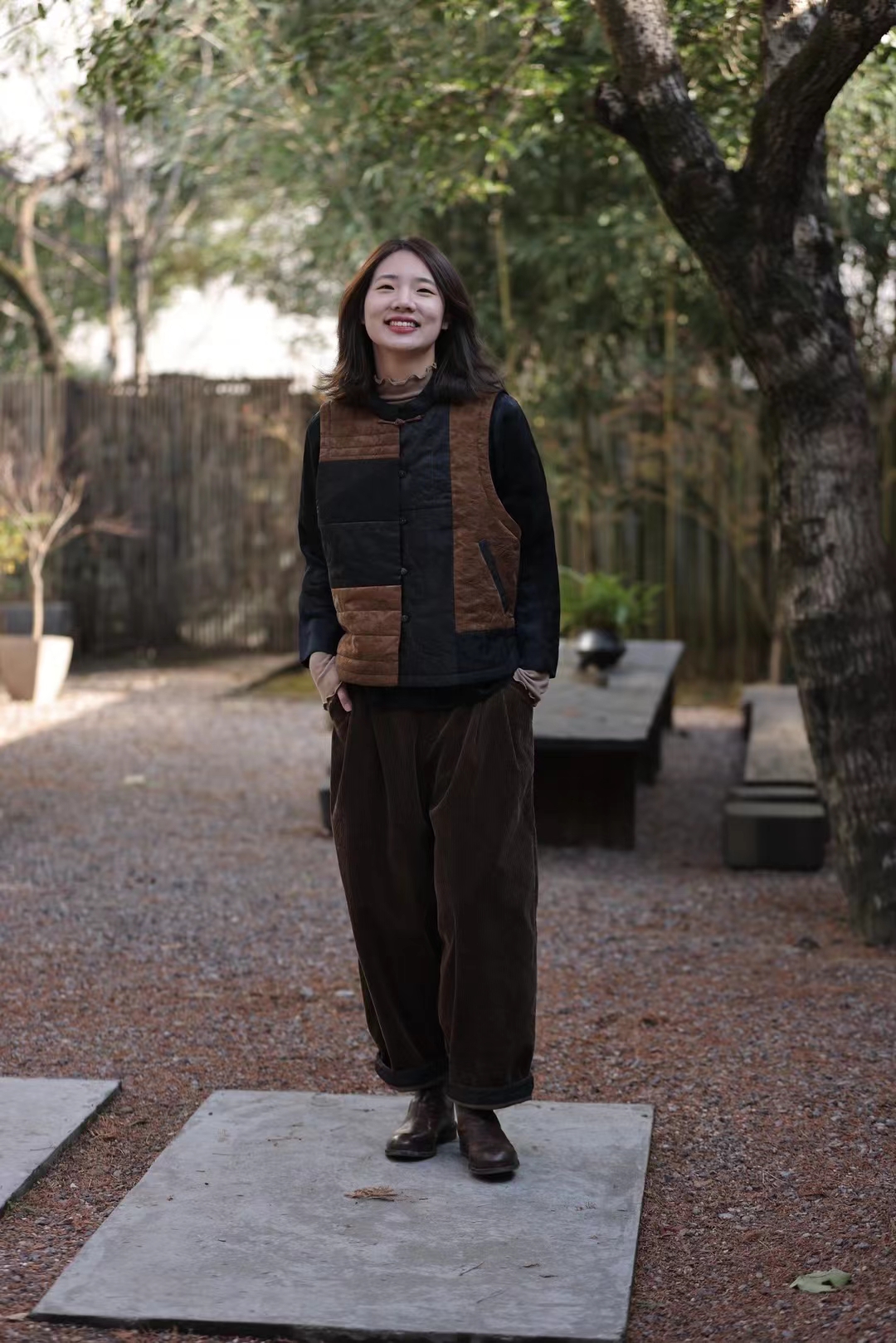 萱衣.慢慢变蓝桑蚕丝马甲