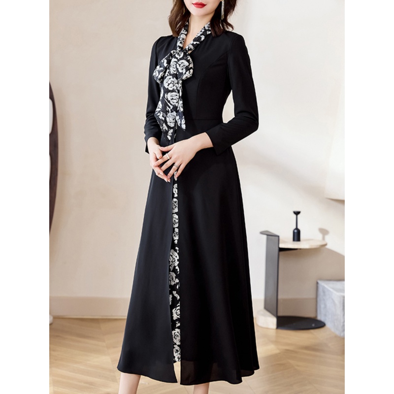 首尚格释设计感连衣裙女假两件2025秋季新款优雅端庄修身显瘦法式