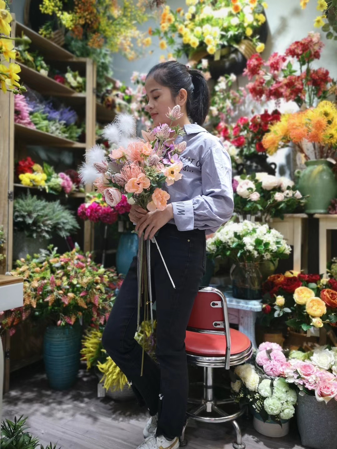 直播间定制花束高货仿真花假花餐桌花