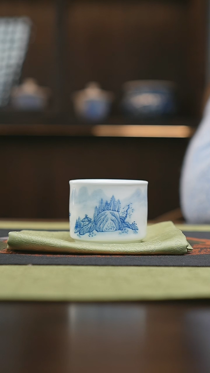 【闪购商品】陶瓷杯山水主人杯