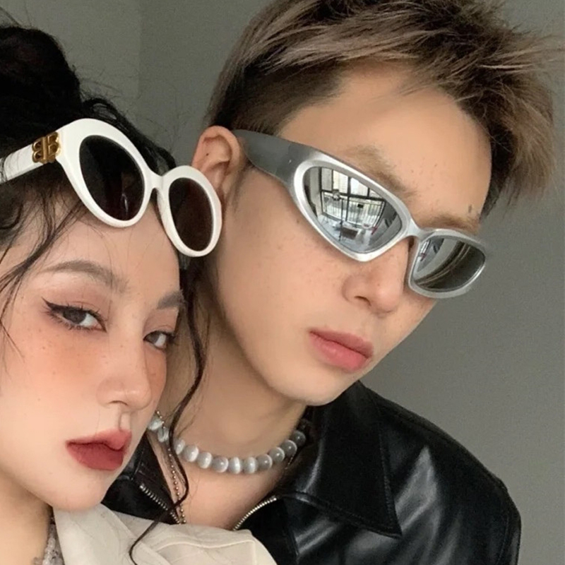 24新款欧美风ins超火未来感银色墨镜中性y2k辣妹拍照太阳眼镜遮阳