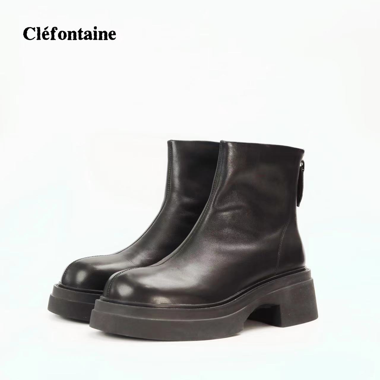 2024春季新款时尚百搭厚底女款切尔西靴