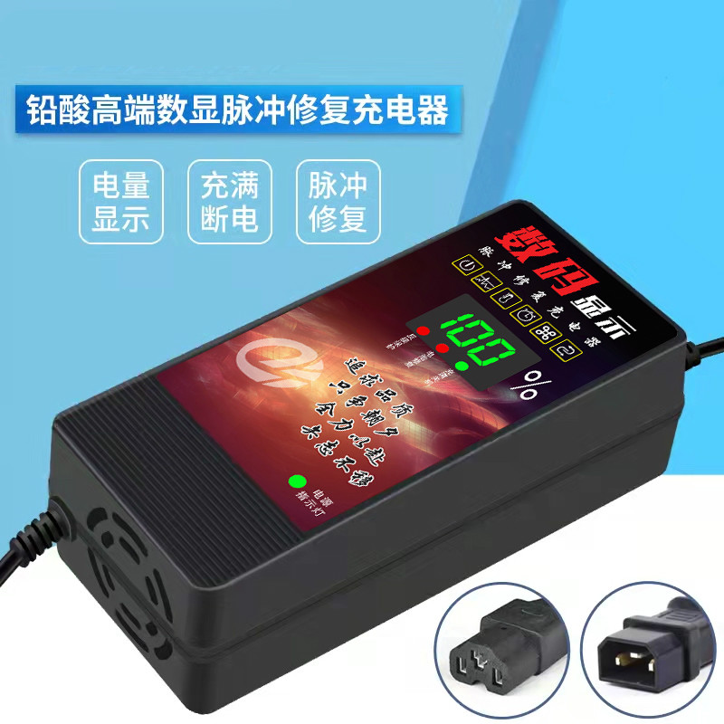九号电动车充电器48V自行车60V新国标智能轻摩9号72V20AH铅酸电瓶