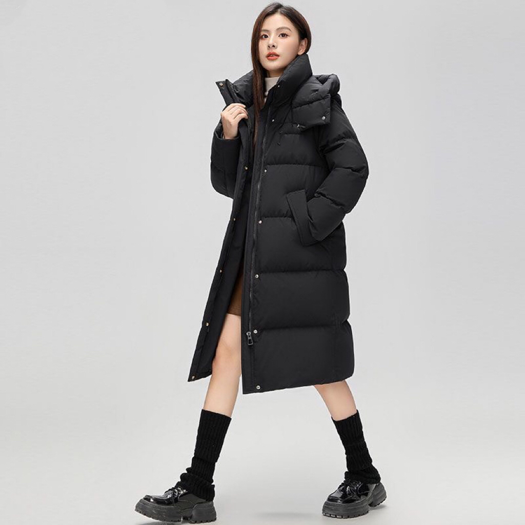 长款帽可脱卸时尚大气羽绒服9106