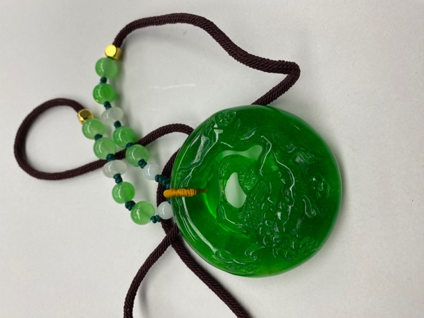 非金属吊坠 【齐哥设计】W036级地精灵绿喜上眉梢吊坠