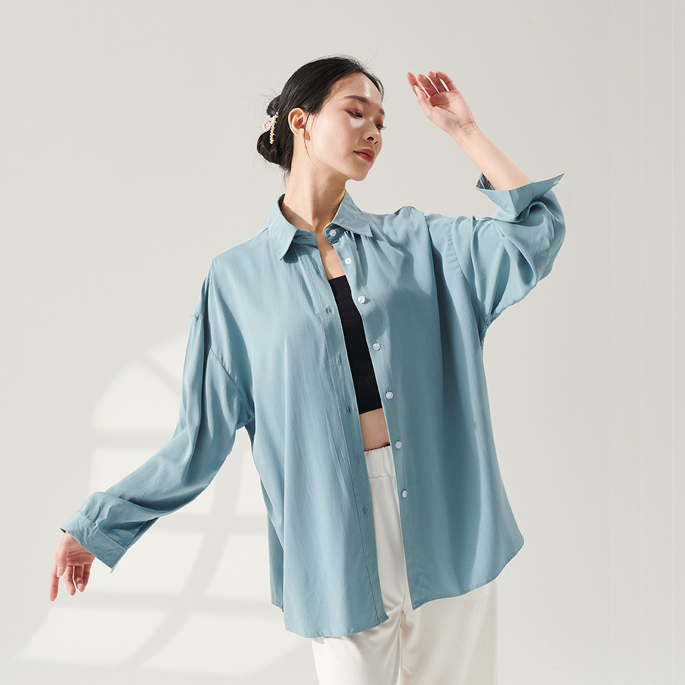 舞蹈练功服成人女现代舞形体长袖衬衫新款秋冬老师跳舞专用上衣