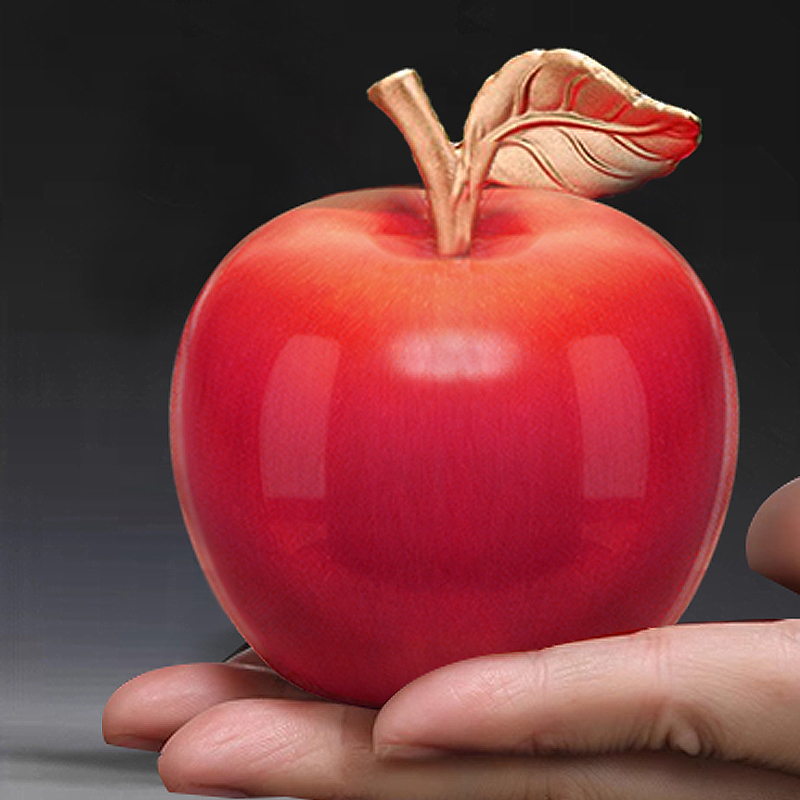 《平安喜乐》全铜创意苹果摆件纯手工办公桌送女友礼物大气工艺品