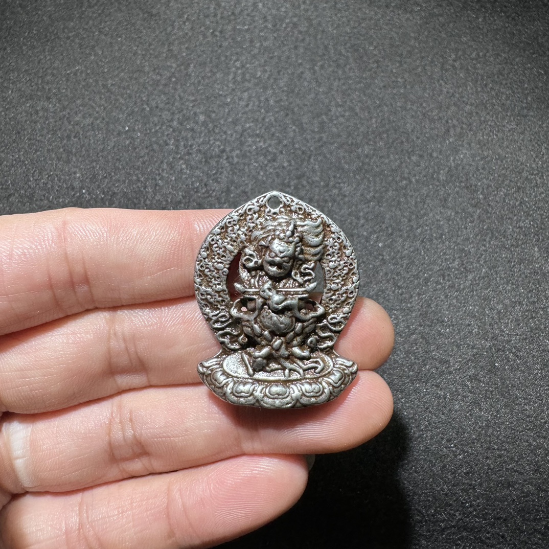 铁制大黑天藏佛吊牌