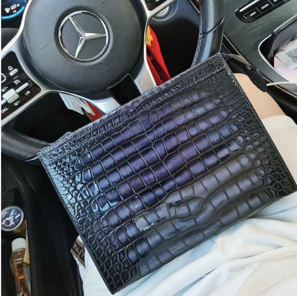 【古尘】男士洗漱包高端鳄鱼皮擦色夹包时尚男士钱包【GX125】